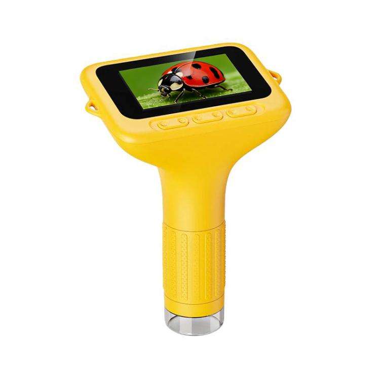 H385 3 Inch IPS Screen Handheld Digital Microscope Kids Manual Focus Microscope With Light