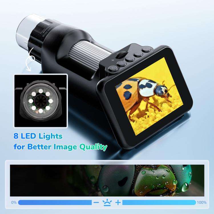 H013 2.8 Inch Digital Handheld HD Portable Electronic Microscope Rechargeable Kids Microscope Wit...