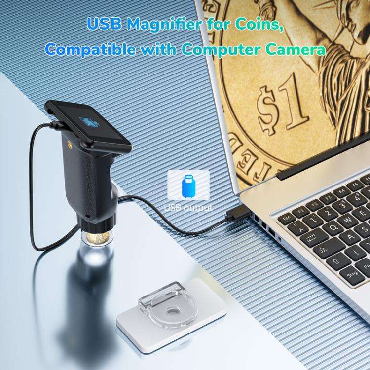 H013 2.8 Inch Digital Handheld HD Portable Electronic Microscope Rechargeable Kids Microscope Wit...