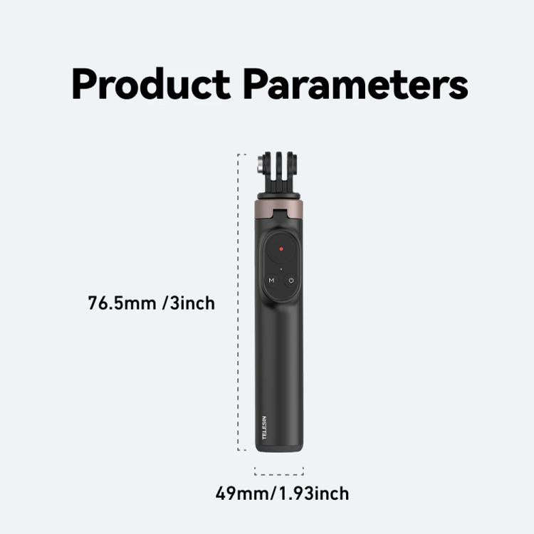 TELESIN Bluetooth Remote Control Selfie Stick Tripod For Action Cameras And Smartphones