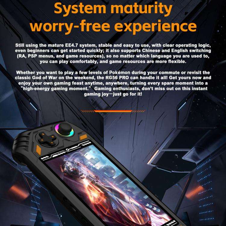 RG56 PRO 5.5-Inch Handheld Game Console EmuELEC System With HDMI TV Output WiFi Connectivity, 64G...