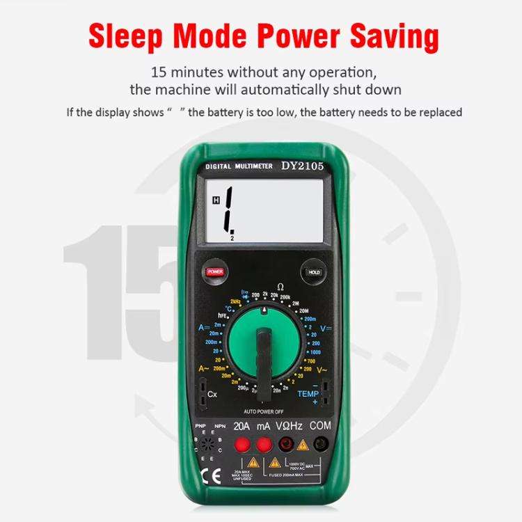 DUOYI AC/DC Voltage Resistance Testing Anti-Burn Digital Multimeter, DY2105