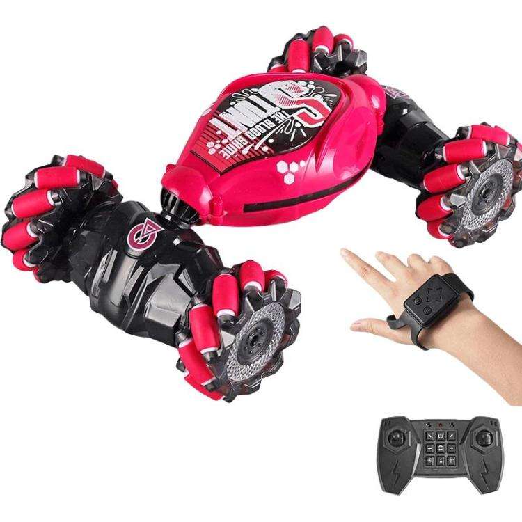 Shockproof Crash-Resistant Stunt Twist Car With Lights Rechargeable Remote Control Toy Car, Dual ...