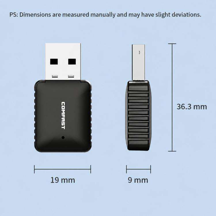 COMFAST CF-943AX V2 AX900 WiFi 6 Bluetooth 5.4 USB Adapter Dual-Band Wireless Network Card, CF-94...