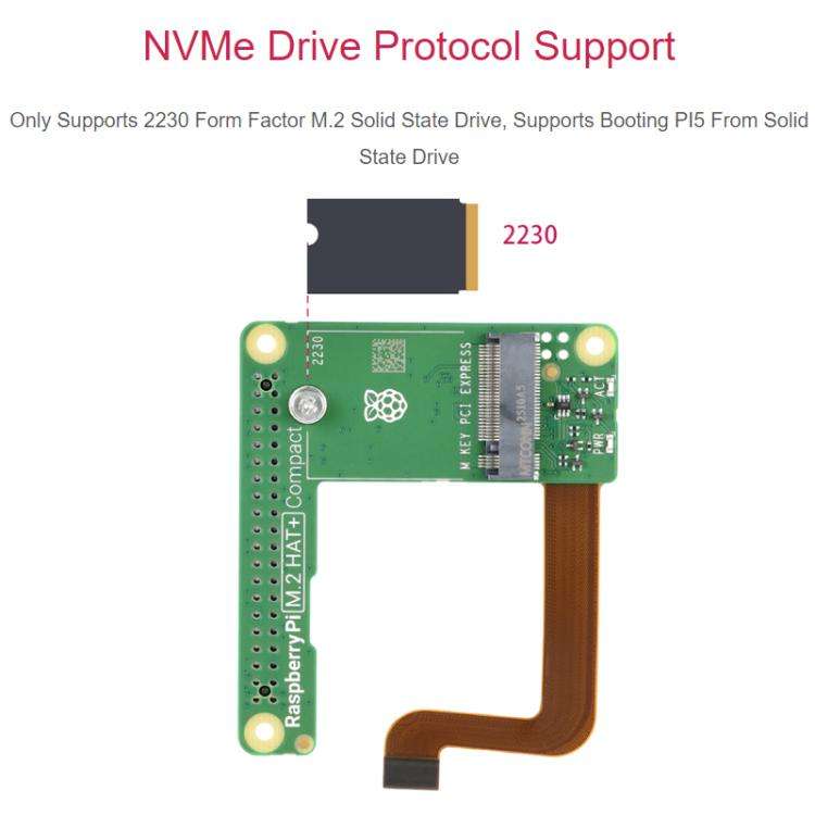 WAVESHARE Raspberry Pi Original Pi5 PCIe to M.2 Interface Expansion Board Compact Version