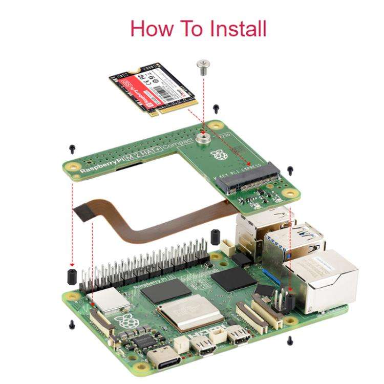 WAVESHARE Raspberry Pi Original Pi5 PCIe to M.2 Interface Expansion Board Compact Version
