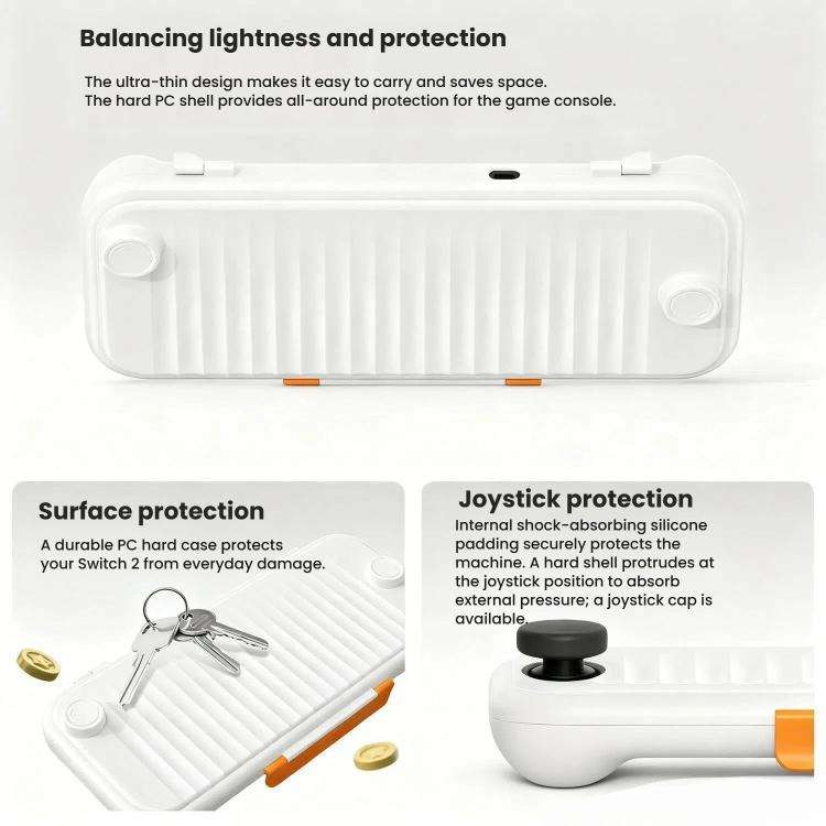 Hard Shell Storage Case for Nintendo Switch 2 Frosted Translucent Anti-Pressure Joystick Design