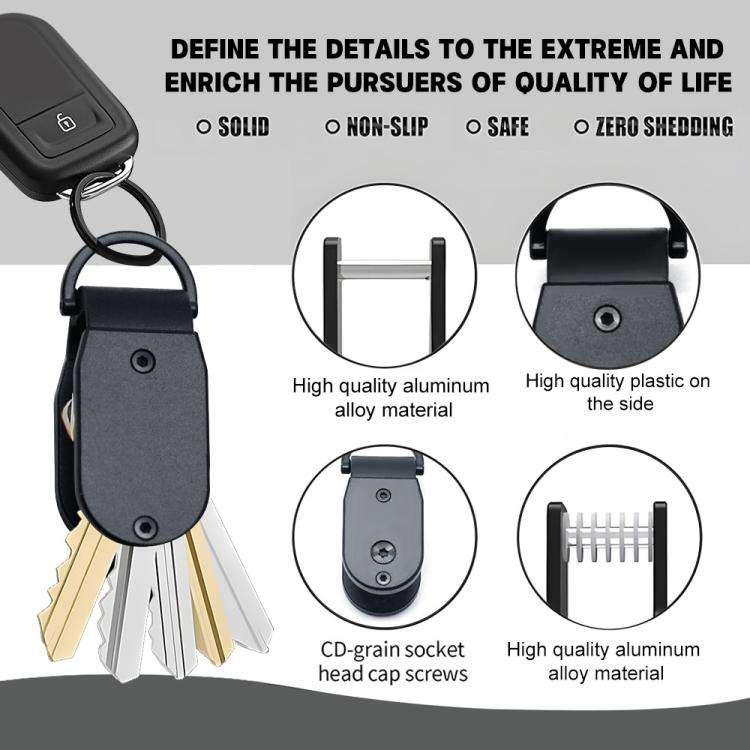 Aluminum Key Organizer Mini Key Holder for 2-6 Keys Compact Design Saves Pocket Space