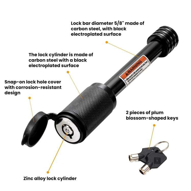5/8 inch Car Trailer Hitch Safety Lock, 5/8 inch 11208