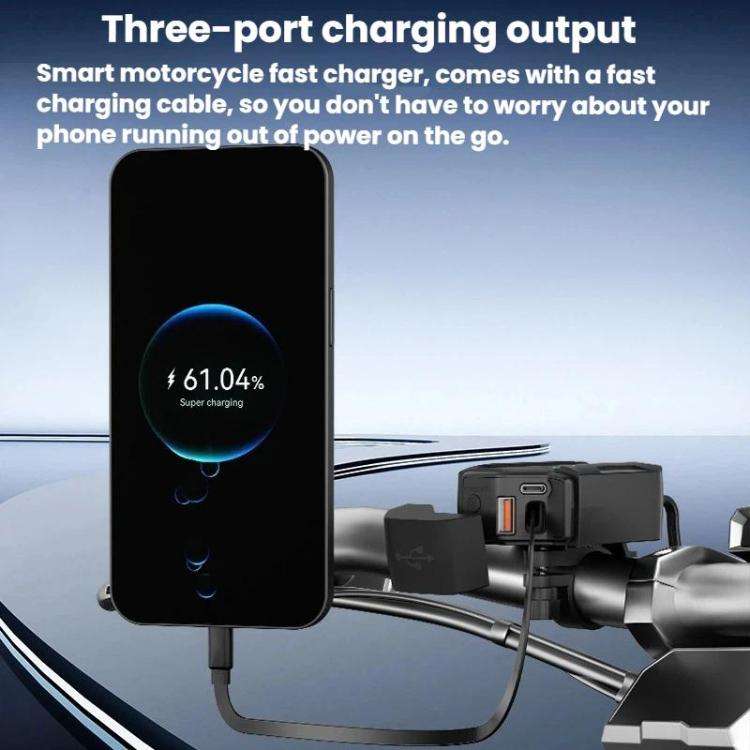 CS-2035A1 IP65 Waterproof Dustproof Motorcycle Phone Charger Retractable USB Charging Cable, CS-2...