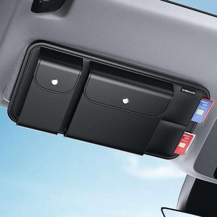 KABULUN Multifunctional Car Sun Visor Storage Glasses Holder Driver License Holder
