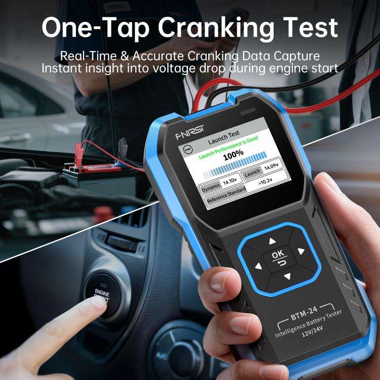 FNIRSI 12V/24V Automotive Battery Voltage And Capacity Tester, BTM-24