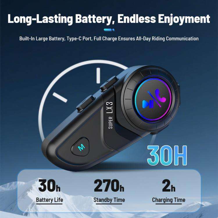 Motorcycle Helmet Waterproof Wireless Bluetooth Earphone, LX3
