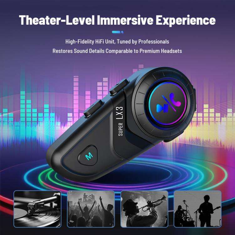 Motorcycle Helmet Waterproof Wireless Bluetooth Earphone, LX3
