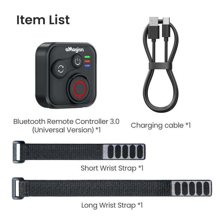 aMagisn Bluetooth Remote Controller 3.0 Universal Version For Insta360, GoPro Hero, Android/ios S...