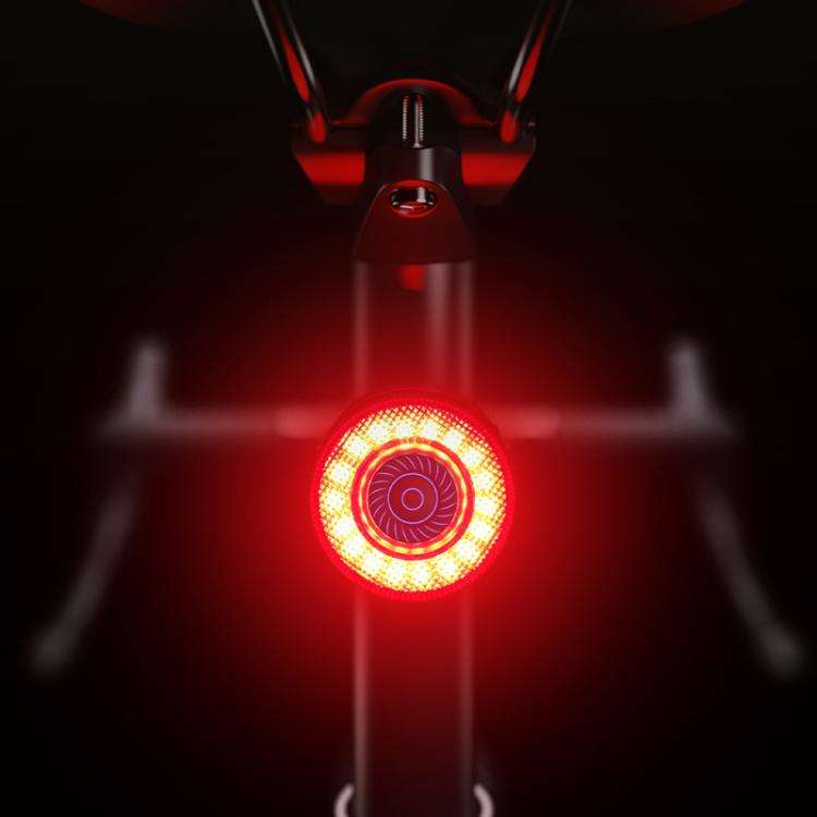 Bicycle Smart Braking Carbon Fiber Vibration Sensing Rear Light Warning Light, CY120
