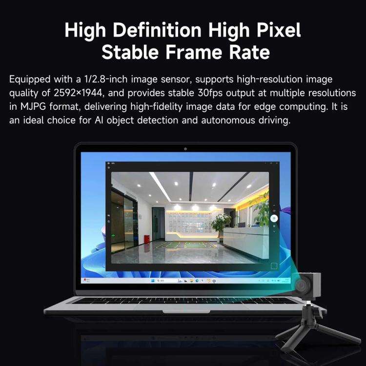 YAHBOOM Industrial USB AI Vision Camera 5MP Distortion-Free Lens, Above 2K Resolution For Raspber...