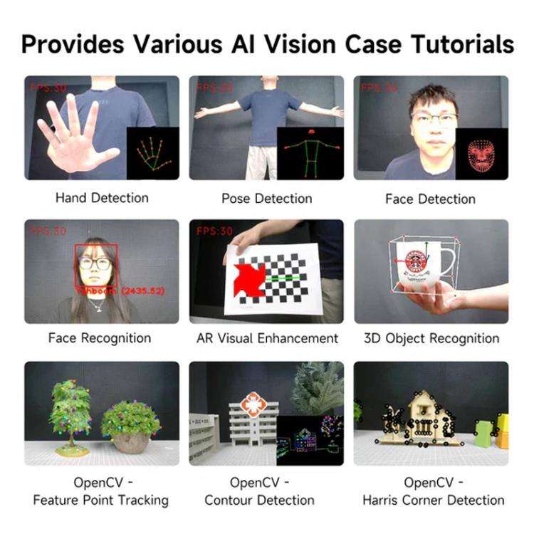 YAHBOOM Industrial USB AI Vision Camera 5MP Distortion-Free Lens, Above 2K Resolution For Raspber...