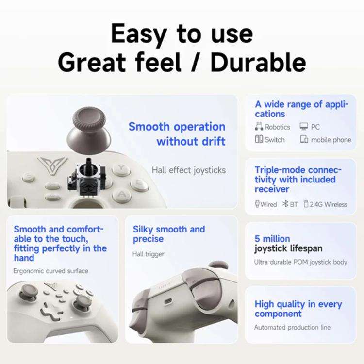 YAHBOOM Tri-Mode ROS Robot Controller Wireless Gamepad for Jetson, Raspberry Pi, Switch, PC