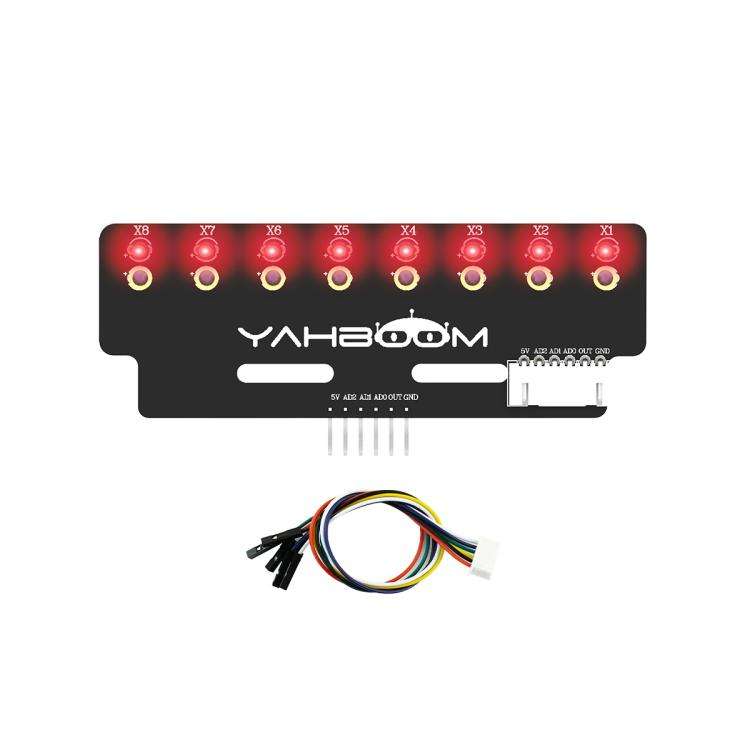 YAHBOOM 8-Channel Grayscale Line Tracking Sensor Module For Smart Car Robots