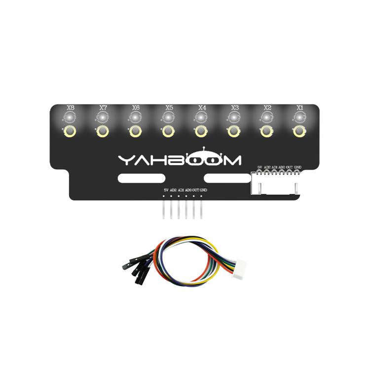 YAHBOOM 8-Channel Grayscale Line Tracking Sensor Module For Smart Car Robots