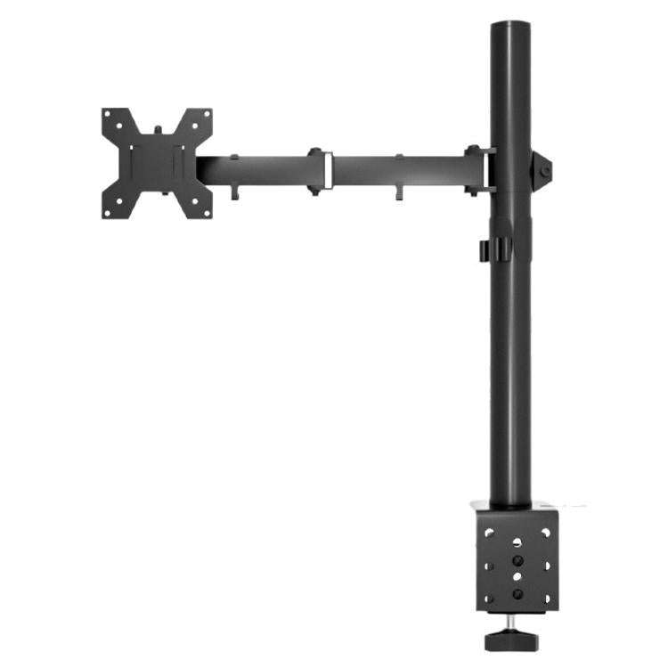 Desk Clamp Monitor Stand with Telescopic Arm, 40cm Height-Adjustable Pole Mount for Computer Scre...