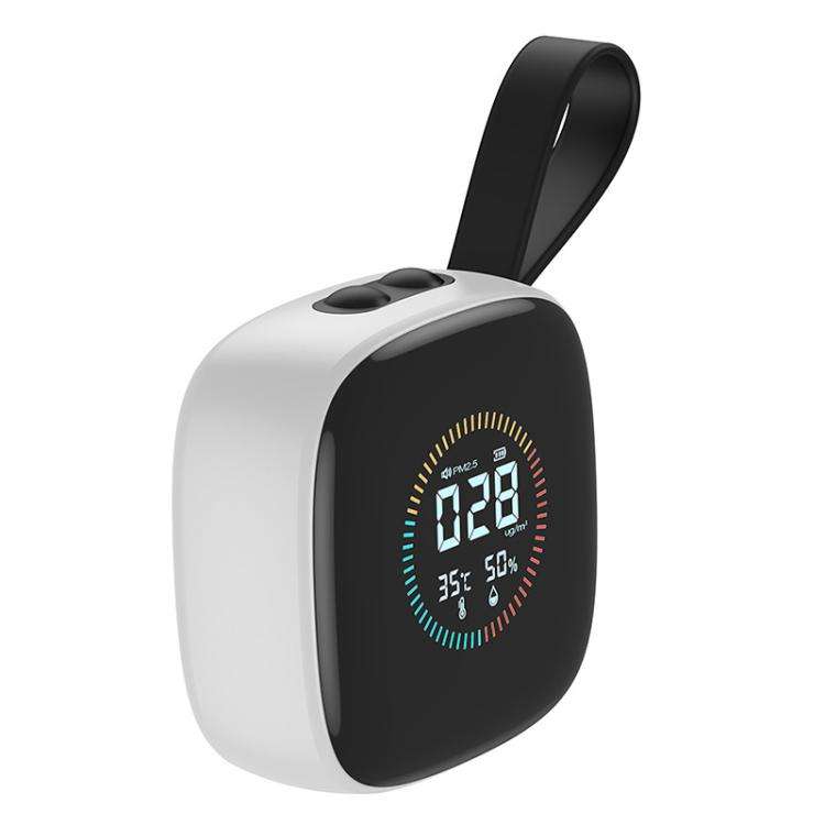 Mini PM2.5 Detector with Temperature & Humidity Monitor with Rechargeable Battery, Real-time LCD ...