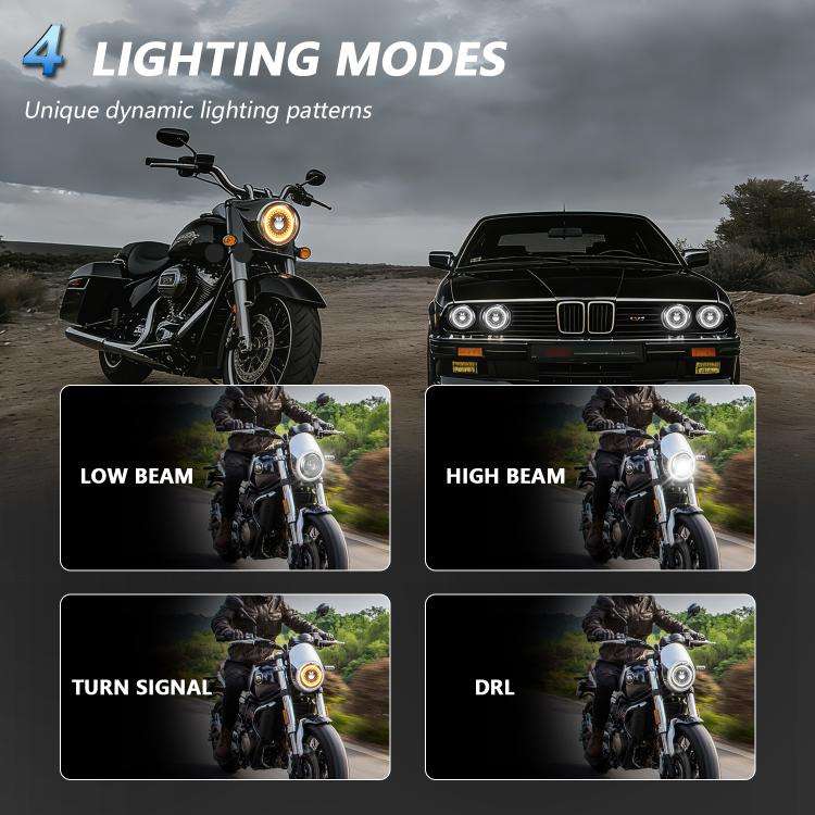 5.75-Inch High-Power Motorcycle Starry Sky Flowing Aperture Cut-Line Headlight, R25