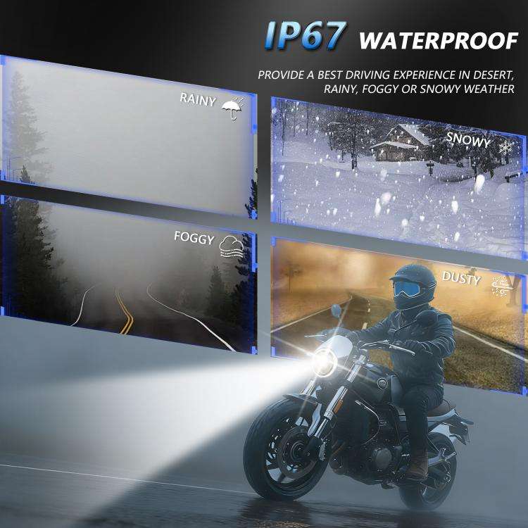 5.75-Inch High-Power Motorcycle Starry Sky Flowing Aperture Cut-Line Headlight, R25