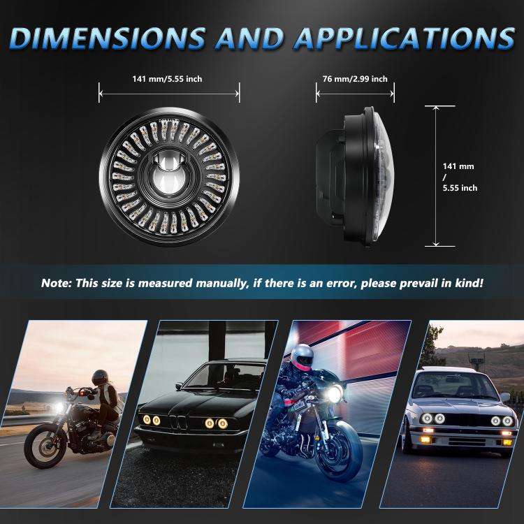 5.75-Inch High-Power Motorcycle Headlight With Flowing Light And Cut-Line Halo, R26