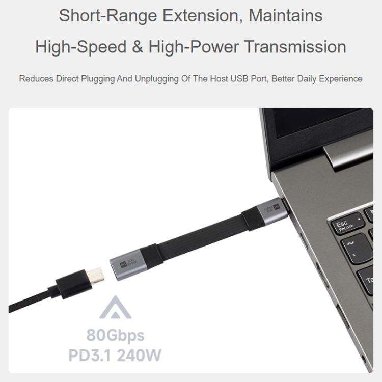 WAVESHARE USB4 V2.0 Type-C Extension Cable 80Gbps High-Definition Video Transmission, Straight He...