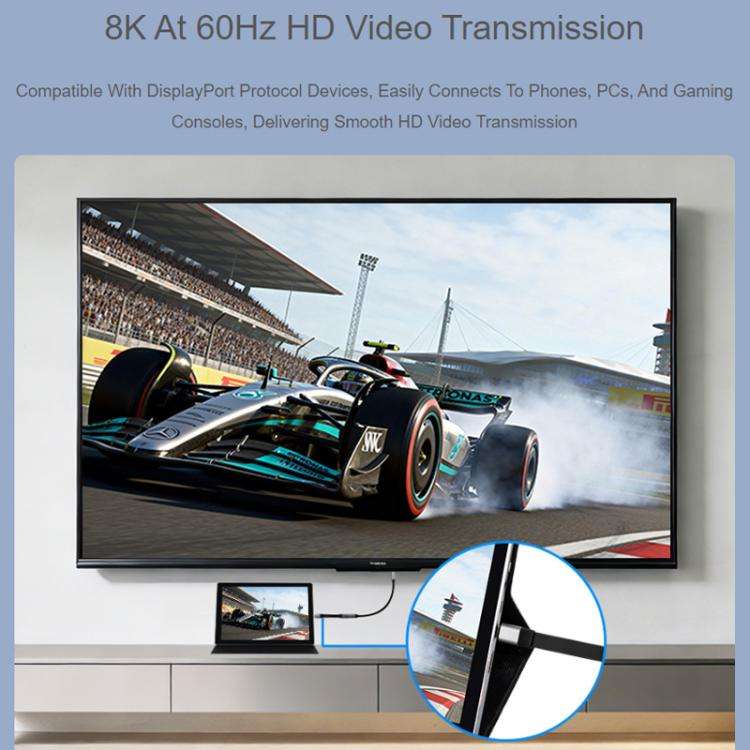 WAVESHARE USB4 V2.0 Type-C Extension Cable 80Gbps High-Definition Video Transmission, Straight He...