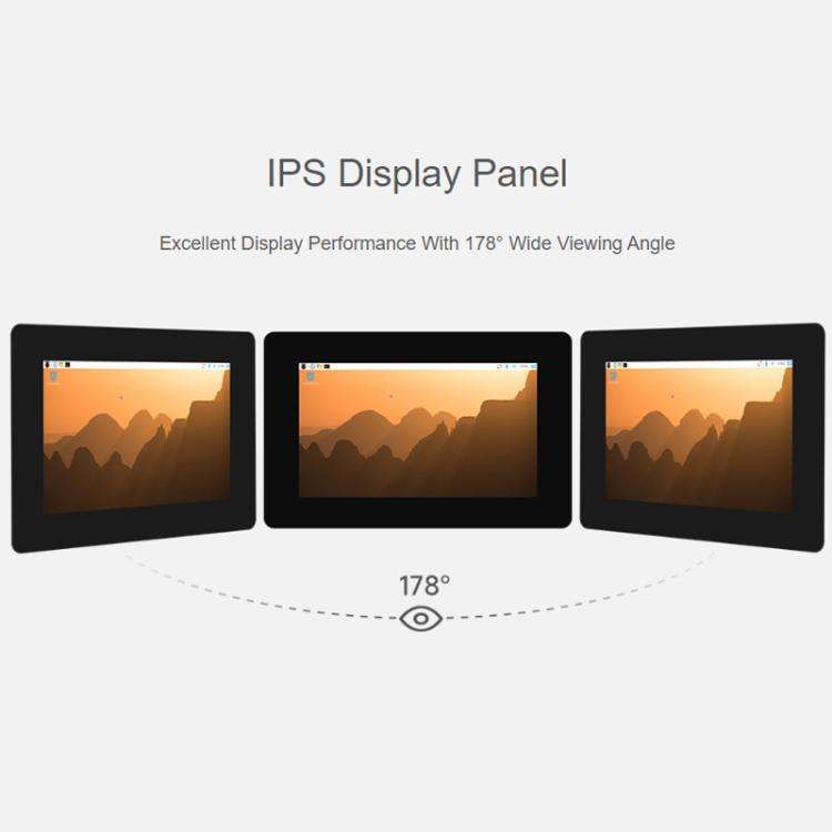 WAVESHARE 5-Inch DSI Capacitive Touchscreen IPS Tempered Glass Panel, Standard, With Case