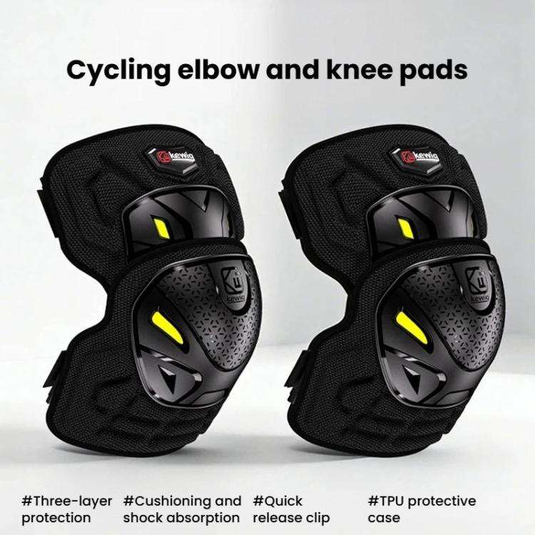 Kewig 2pcs Quick-Release Shockproof Motorcycle Riding Protective Covers Anti-Fall Knee & Elbow Pa...