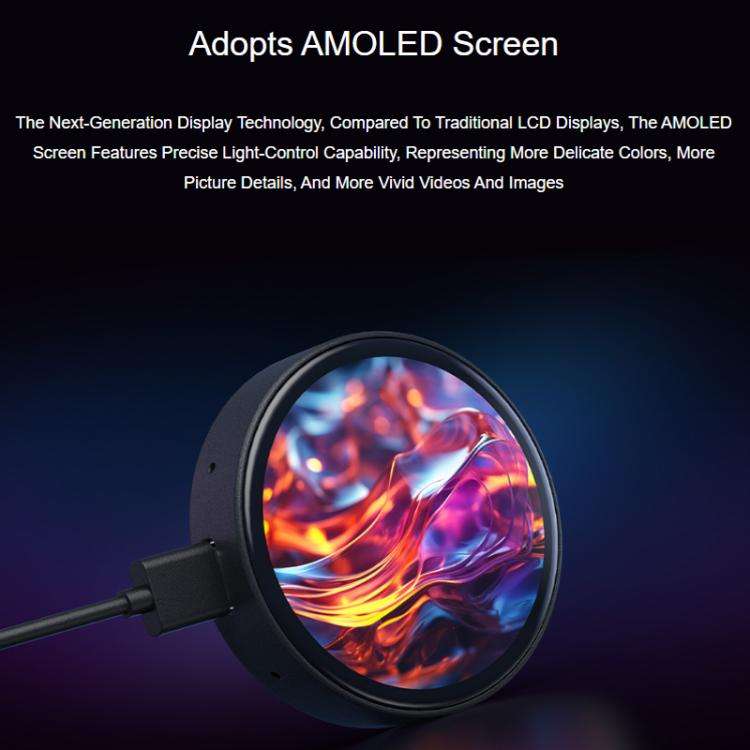 WAVESHARE RP2350 1.75-Inch AMOLED Screen Development Board, Without Case, With Case, With GPS