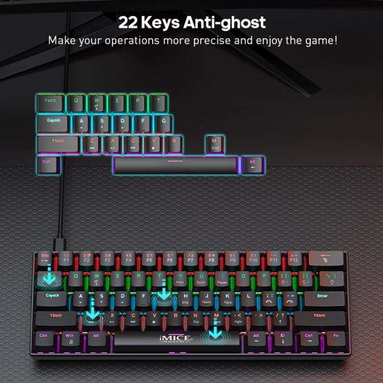 iMICE MK-X30 RGB Lighting Customizable 1.5m Wired Mechanical Gaming Keyboard Mouse Set