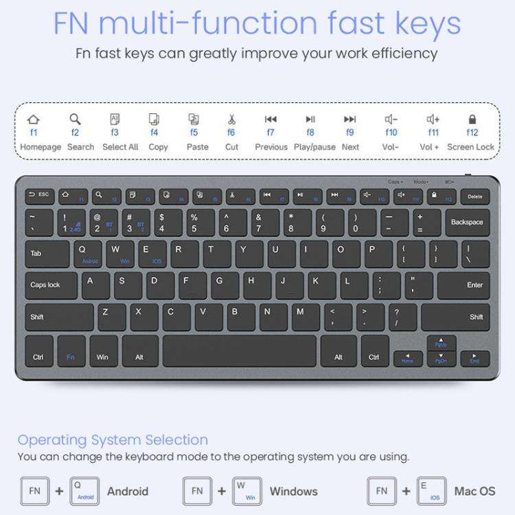 iMICE WK-102 Type-C Rechargeable Dual-Mode Wireless Keyboard and Mouse Set