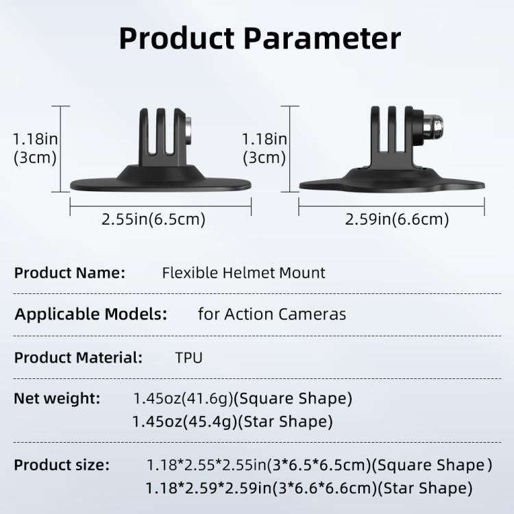 For DJI Osmo Pocekt 3 / Action 6 / GoPro Flymile Helmet Mount, Square, Floral