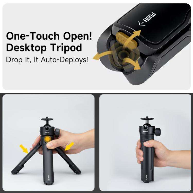 XILETU XS-21 Touch Ground Auto-Open Tripod Selfie Stick Extendable Pole With Universal Metal Ball...