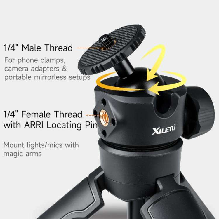 XILETU XS-21 Touch Ground Auto-Open Tripod Selfie Stick Extendable Pole With Universal Metal Ball...