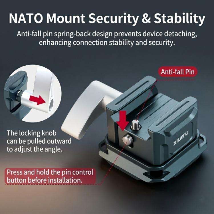 NATO Rail Clamp For DJI RS Series Stabilizer Arca-Swiss Compatible QR Mount Adapter, XILETU PC-38...