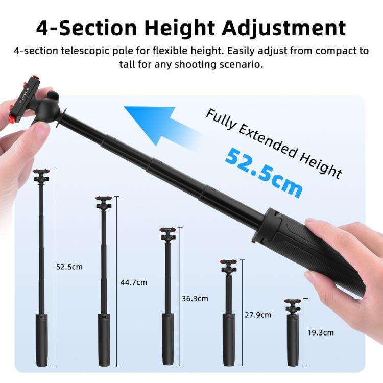 For Insta360 Ace Pro 1 / 2 / ACE / X5 Flymile Quick-Release Selfie Extension Tripod