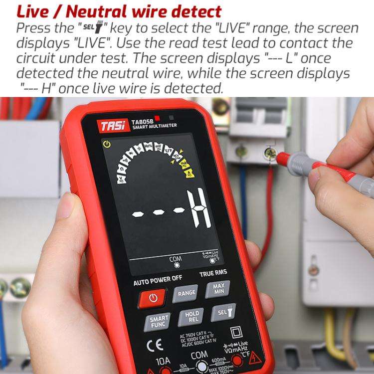Large Screen Digital Fully Automatic Smart Multimeter, TASI TA805A Battery-powered, TASI TA805B R...