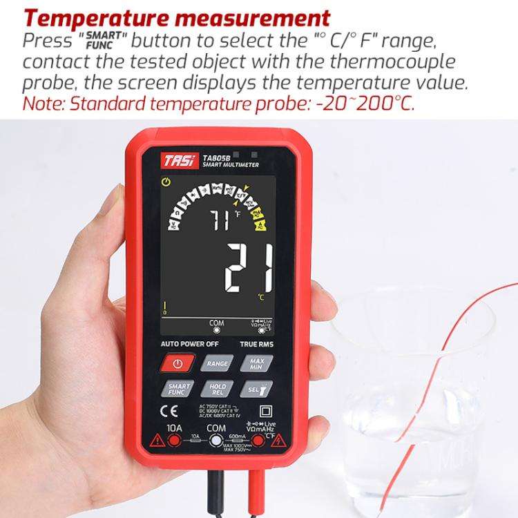 Large Screen Digital Fully Automatic Smart Multimeter, TASI TA805A Battery-powered, TASI TA805B R...