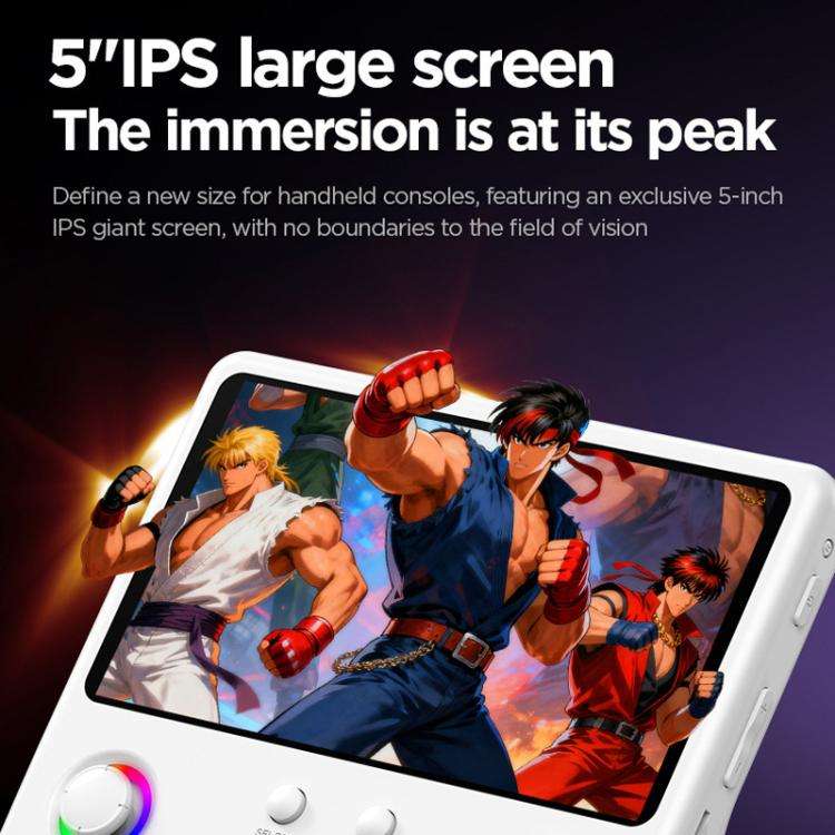 H5 5 Inch IPS HD Handheld Game Console With RGB Ambient Light Retro Mini Arcade, Portable Game Ma...