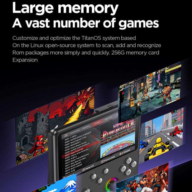 H5 5 Inch IPS HD Handheld Game Console With RGB Ambient Light Retro Mini Arcade, Portable Game Ma...