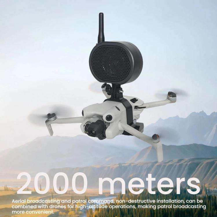 Drone Megaphone for DJI Mini 4 Pro 2000M Long Distance Wireless Speaker 120dB High Volume Loudspe...