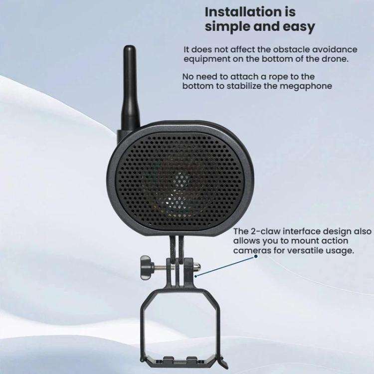 Drone Megaphone for DJI Mini 4 Pro 2000M Long Distance Wireless Speaker 120dB High Volume Loudspe...