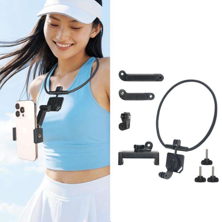 POV Neck Mount For Cell Phone & Action Camera Quick-Release Neck Holder With Extension Rod, Stand...