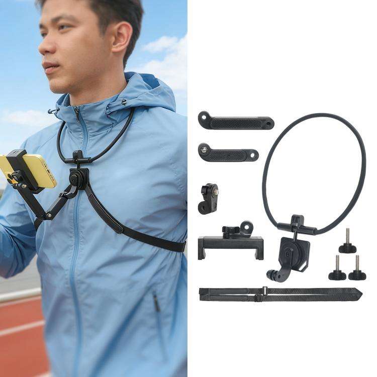 POV Neck Mount For Cell Phone & Action Camera Quick-Release Neck Holder With Extension Rod, Stand...
